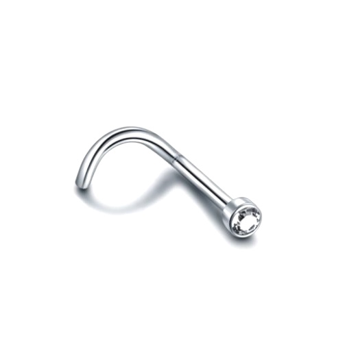 Piercing Nostril Nariz Pedra Crystal Cilindro Aço 316L